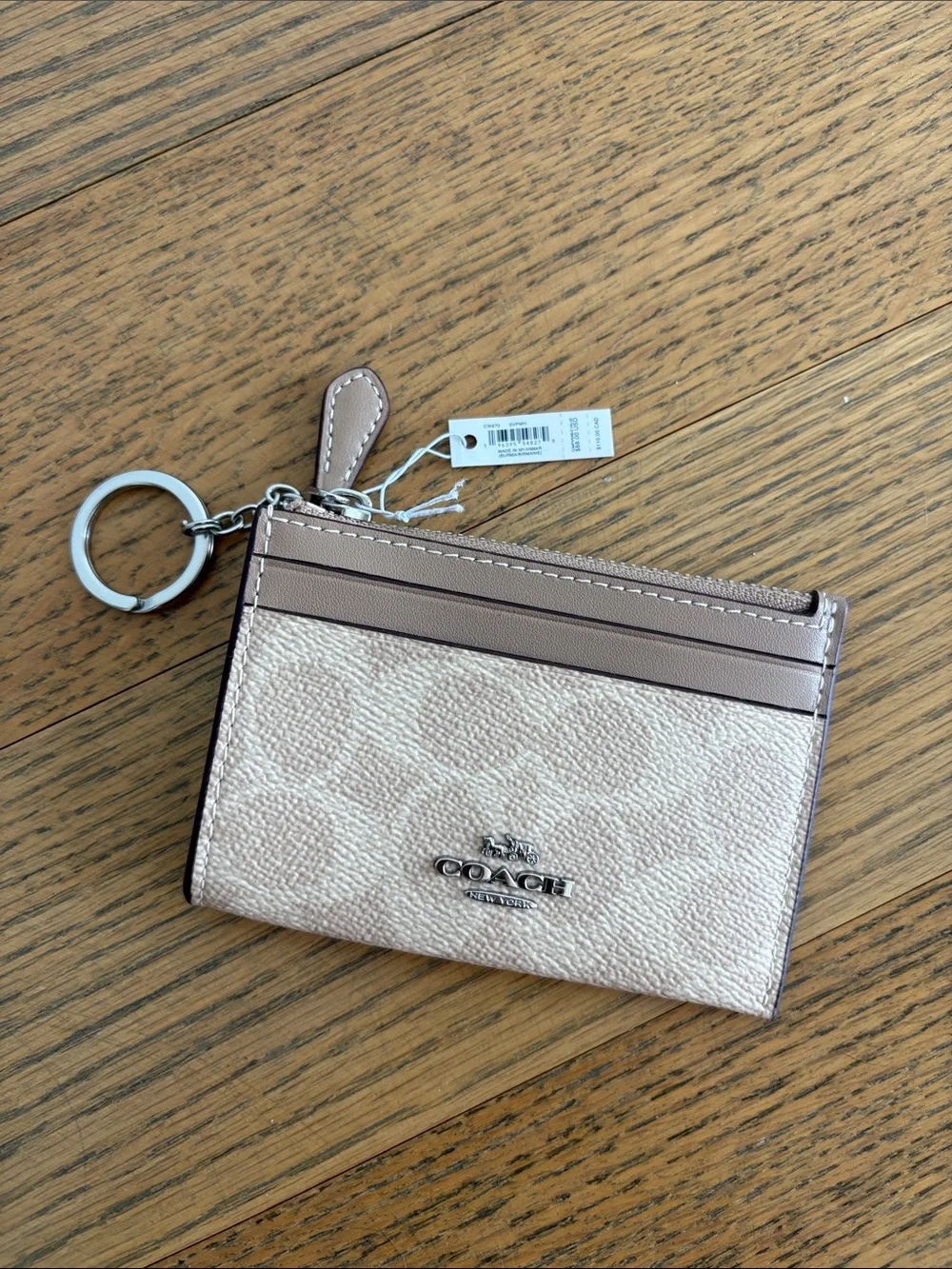 Coach Signature Card Case with Keyring
